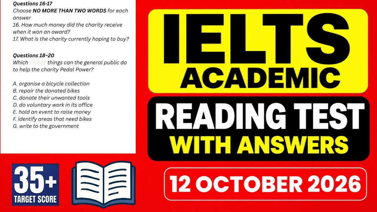 IELTS Academic Reading Practice Test 2026 With Answers | 12 oct