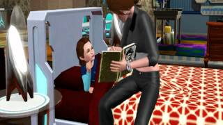 Sims 3 reading a bedtime story.