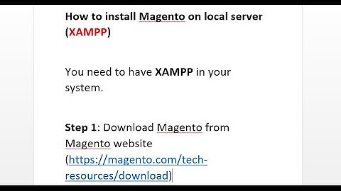 How to install Magento on local server (XAMPP)