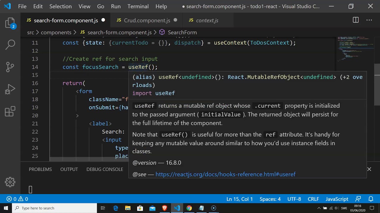 Using React Hooks to make a To Do app part 5 search API - YouTube