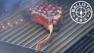Smoked Then Seared Giant Tomahawk Ribeye! | How To Cook a Cowboy Cut Steak