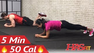 5 Minute Abs Workout for Beginners - 5 Min Easy Beginner Ab Workout for Women & Men