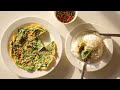 3 Minutes Authentic Thai Omelette Recipe with Cha Om