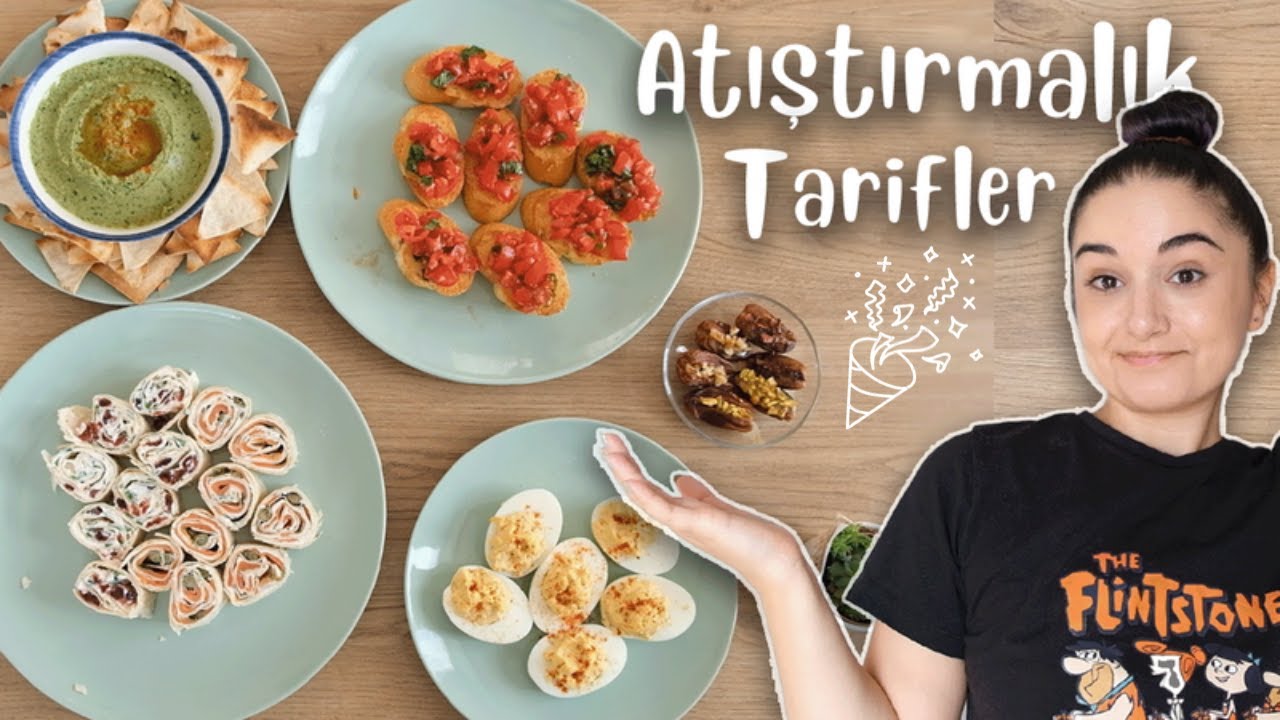 PARTİ ATIŞTIRMALIKLARI DENİYORUZ! | Ispanaklı Humus, Bruschetta, Deviled Eggs, Pinwheels