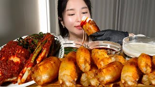 Dipping Crispy Daechang in THIS!? 🧄🌶 Crispy Daechang Mukbang ASMR with Spicy Silbi Kimchi