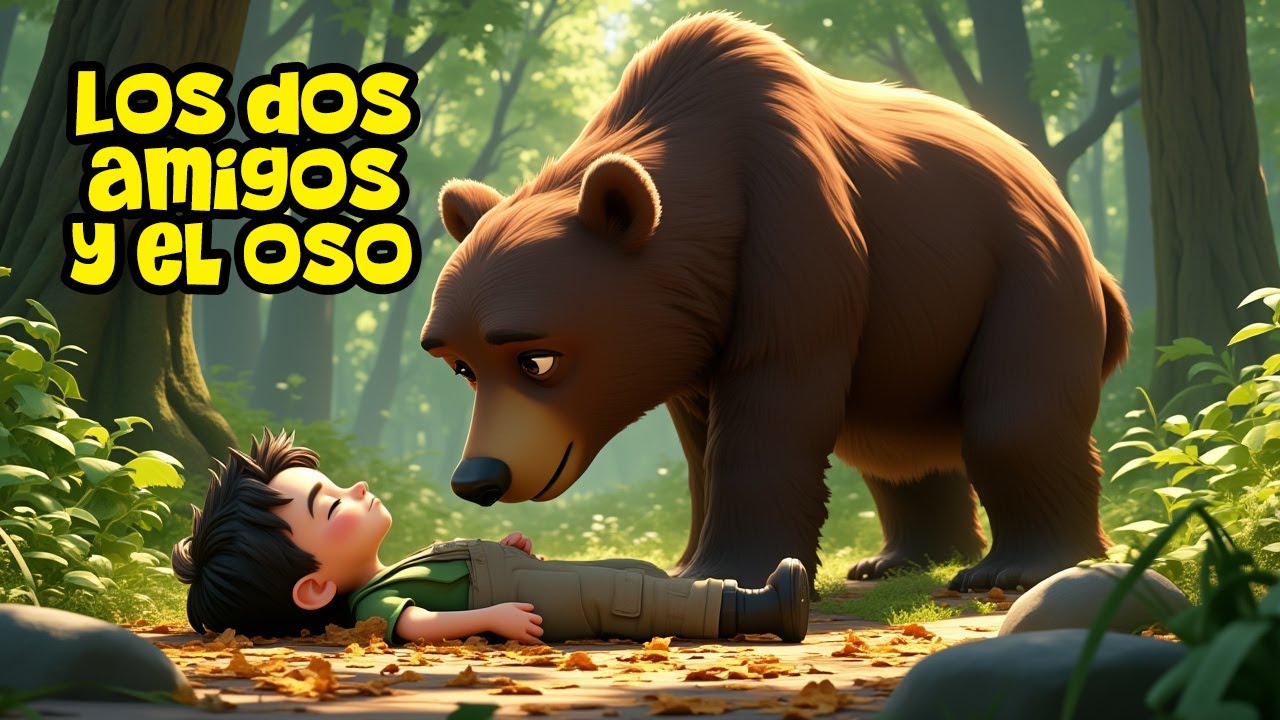 Los dos amigos y el oso | Cuentos de enseñanza para niños y