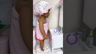 Baby Doll Bathroom Routine With Pink Towel