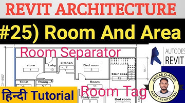 #25) Revit Architecture Hindi tutorial | Create Room | Tags | Room separator in Revit