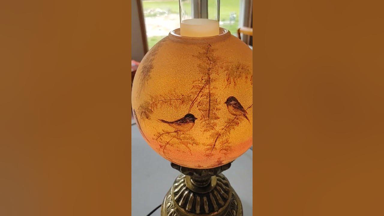 Fenton Glass Artist LOUISE PIPER! SPECTACULAR lamp from her personal  collection! 