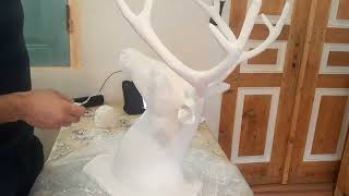 Deer sculpture / stuffed animal with plaster and putty with your own hands
