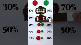 What happens when red and green mix? | 10% vs 90% | #colorexperiment #paintmix