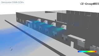 SIMULATION OF FLUID FLOW THROUGH FACTORY, EFFICIENCY OF VENTILATION SYSTEM AND ACOUSTIC PROPAGATION