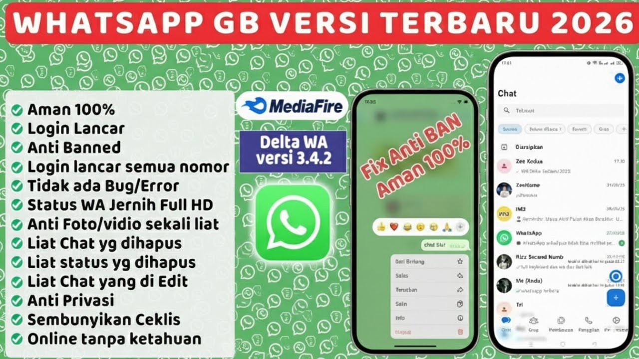NEW UPDATE DELTA WHATSAPP V3.4.2 TERBARU 2026|| WA MOD STABIL DAN AMAN UNTUK SEMUA ANDROID