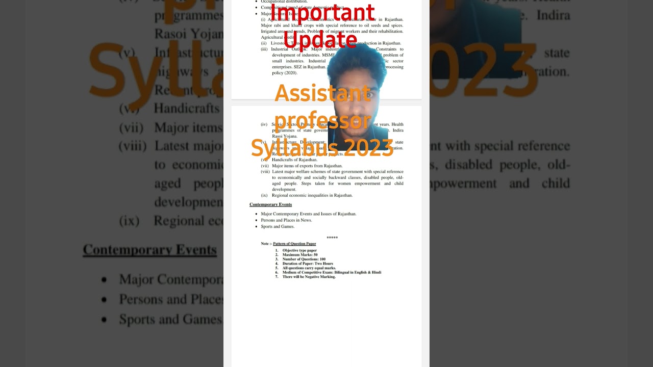 assistant professor Syllabus 2023/assistant professor syllabus current affairs/#shorts #ras