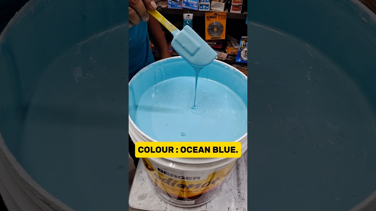 | Makeing Satisfying OCEAN BLUE Colour Paint | Interior Emulation | 