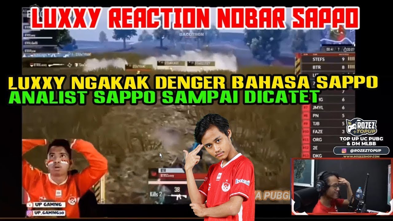 Luxxy Ngakak Denger Bahasa Up Gaming,BTR Luxxy Reaction Nobar Sappo Match Penentu BTR RA Juara UWS!!