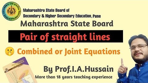 Maharashtra State Board HSC part-1 Pairs of straight lines Exercise 4.1