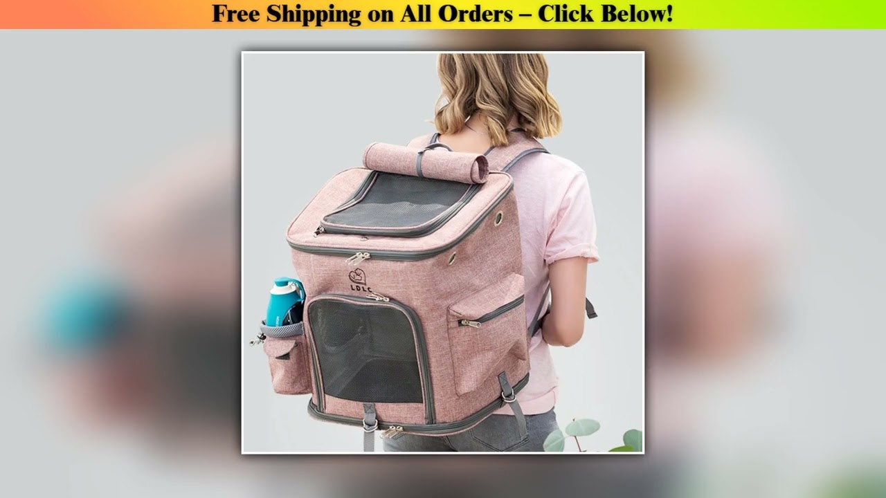 L/M foldable cat backpack carrier-large capacity pet travel bag durable waterproof design outdoor