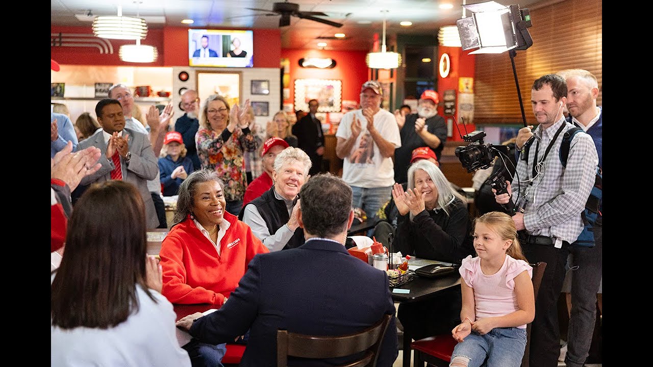 Behind the scenes of the taping of Fox & Friends series "Breakfast with Friends" at Shorty's Diner