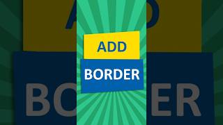Add and Remove Borders Shortcut in Microsoft Excel #exceltutorial #shorts  #microsoftexcel