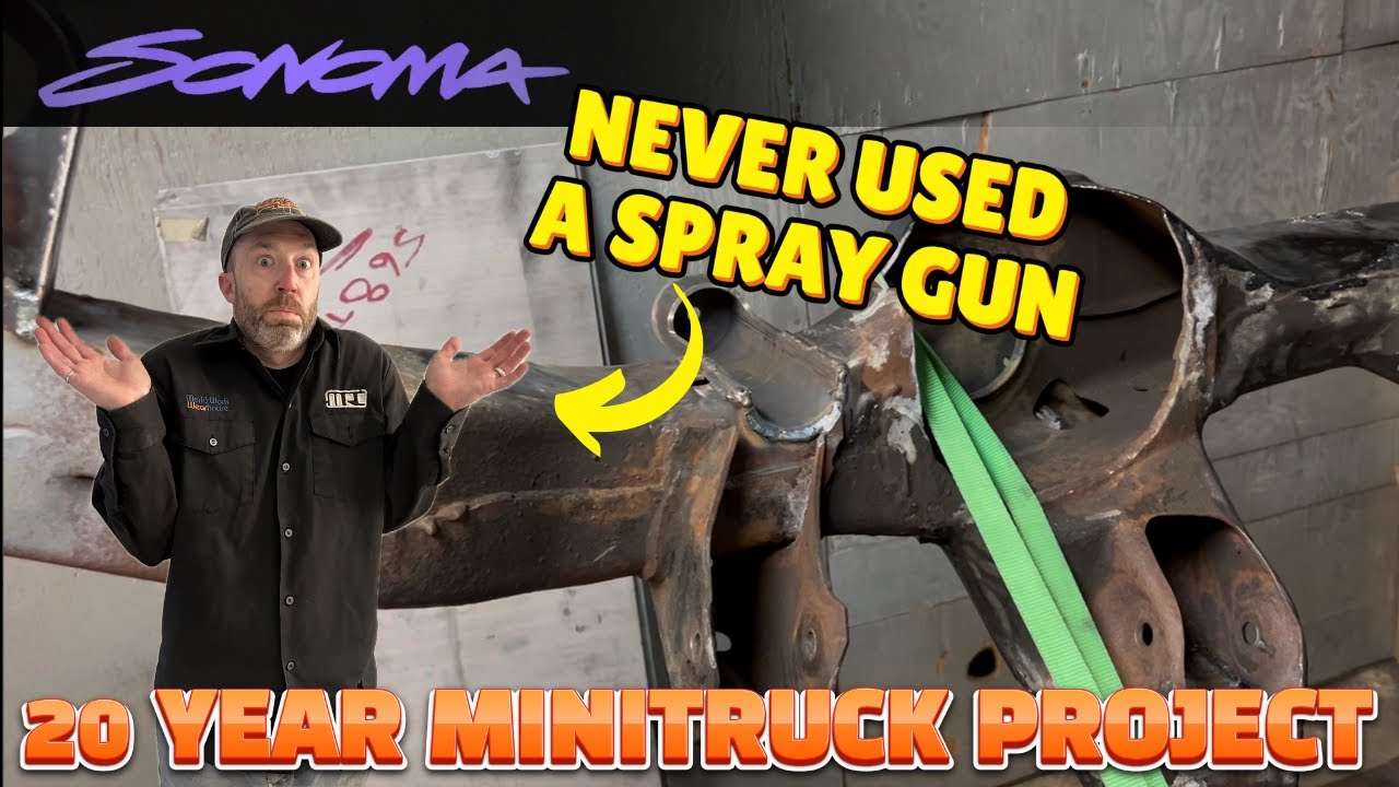 PAINTING A RUSTY MINITRUCK FRAME WITH RUSTOLEUM TREMCLAD / Sonoma S10 Minitruck Build Ep 15