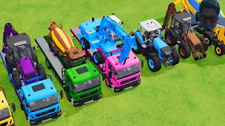 ショベルカー・ミキサー車・トラクター・バックホーローダーを輸送 BeamNG.drive Farming Simulator 22 screenshot 2
