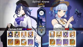 Clorinde (C4R1) Overburn & Ayaka (C1) Melt - Бездна 6.6/6.7 - 12 Этаж 9 звезд