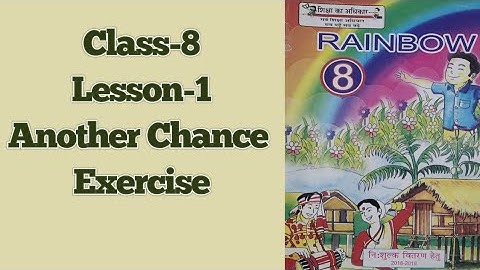 Class-8 | Exercise of Another Chance (lesson-1) | Rainbow (English) | UP-BOARD