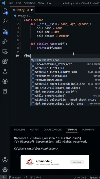 classes in python for a person example - YouTube