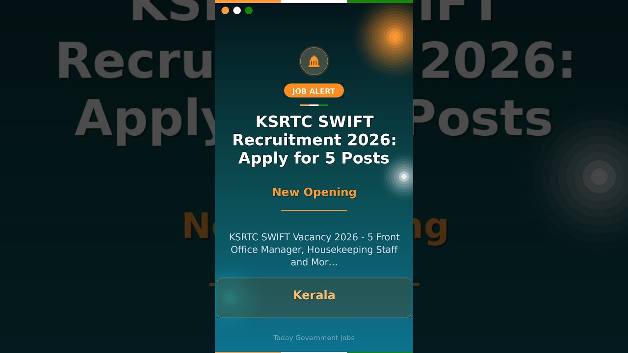 KSRTC SWIFT Recruitment 2026: Apply for 5 Posts
