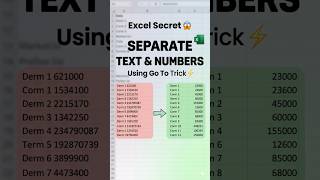 Separate Text &amp; Numbers in Excel | Go To Trick!