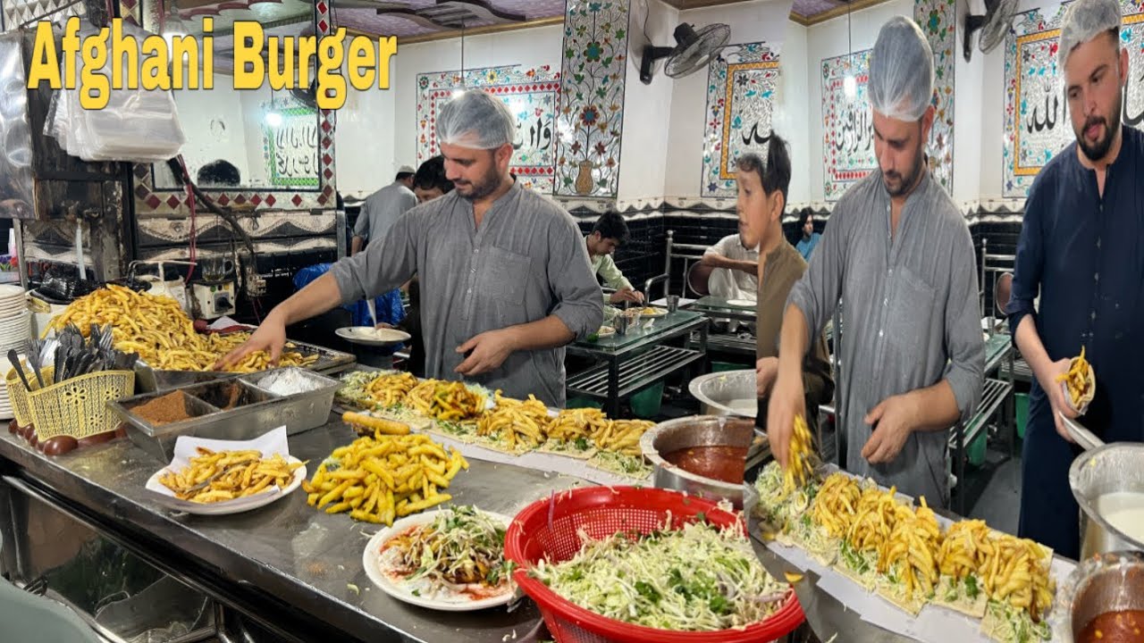 Desi Fries Wrap Burger | Famous Afghani Burger | Kp food diaries