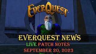 Everquest - Patch Notes September 20, 2023