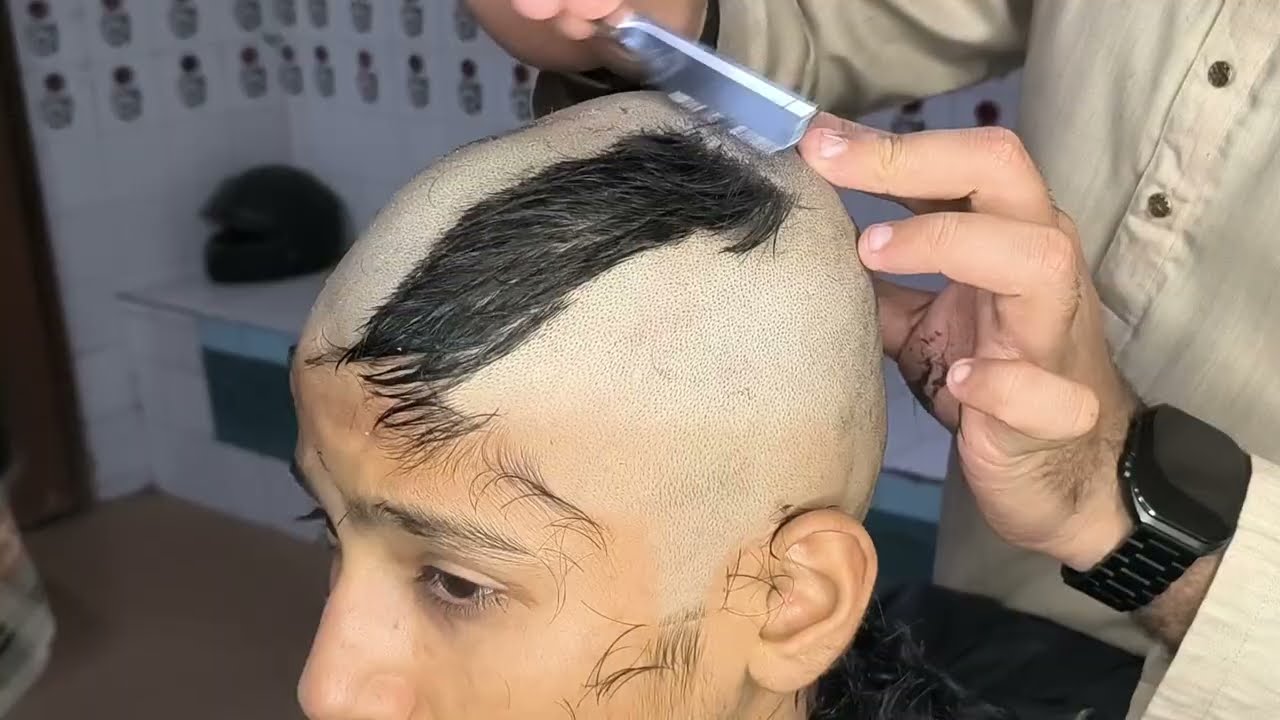 Hard dandruff remove head shave ASMR relaxing sound tutorial zaibi Barber shop 2026