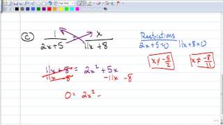 Algebra 2 SP2017--8-6 Solving Rational Equations