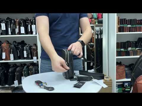 Невелика сумка-слінг із натуральної шкіри Visconti S42 BLK video