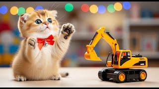 Baby Kitten Milo Wants Excavator Toy ,Mother Cat Makes Bubble Tea To Buy Gift