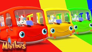 Wheels On The Bus - Finger Family + More Nursery Rhymes &amp; Kids Songs | Minibus