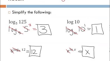 Lesson 6-9/6-10 pt 1 (Video 1) - Solving Equations w/ Logarithms