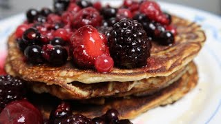 بان كيك pancake البروتين كيكة مغذية وبطريقة صحية وسهلة جربها على طريقة مطبخ #الدمشقي Aldimashki