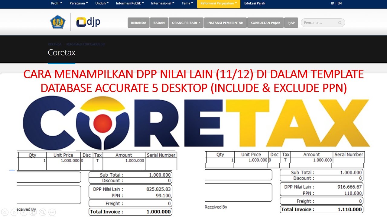 Menampilkan DPP Nilai Lain 11/12 di template Accurate 5 Desktop