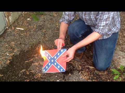 #burnthatflag Confederate flag burning! Burn every damn one