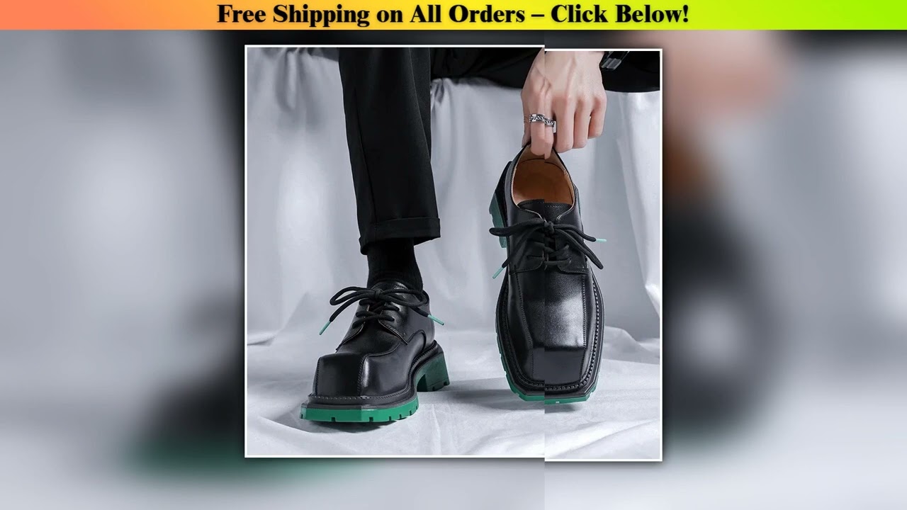 Platform Shoes for Men Brand Leather Shoes Business Dress Shoes Japan All-Match Casual
