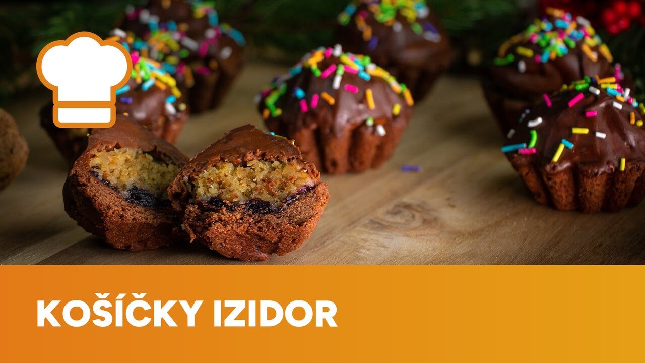 Košíček Izidor: Ořechové těsto s rumovou náplní v čokoládové pusince.