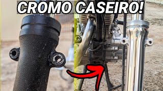 COMO CROMAR AS BENGALAS DA MOTO PASSO A PASSO! (CROMO CASEIRO)