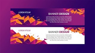 Making Abstract Banner with Crystal Shape  Adobe Illustrator Tutorial