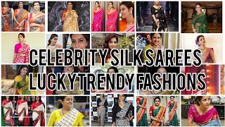  Celebrity Silk Sarees Actress Movies Anchor Wedding Sarees Luckytrendyfashions