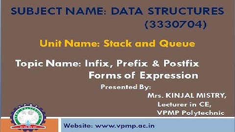 Infix, Prefix &Postfix form of Expression| Data structure| 3330704| Mrs. Kinjal Mistry