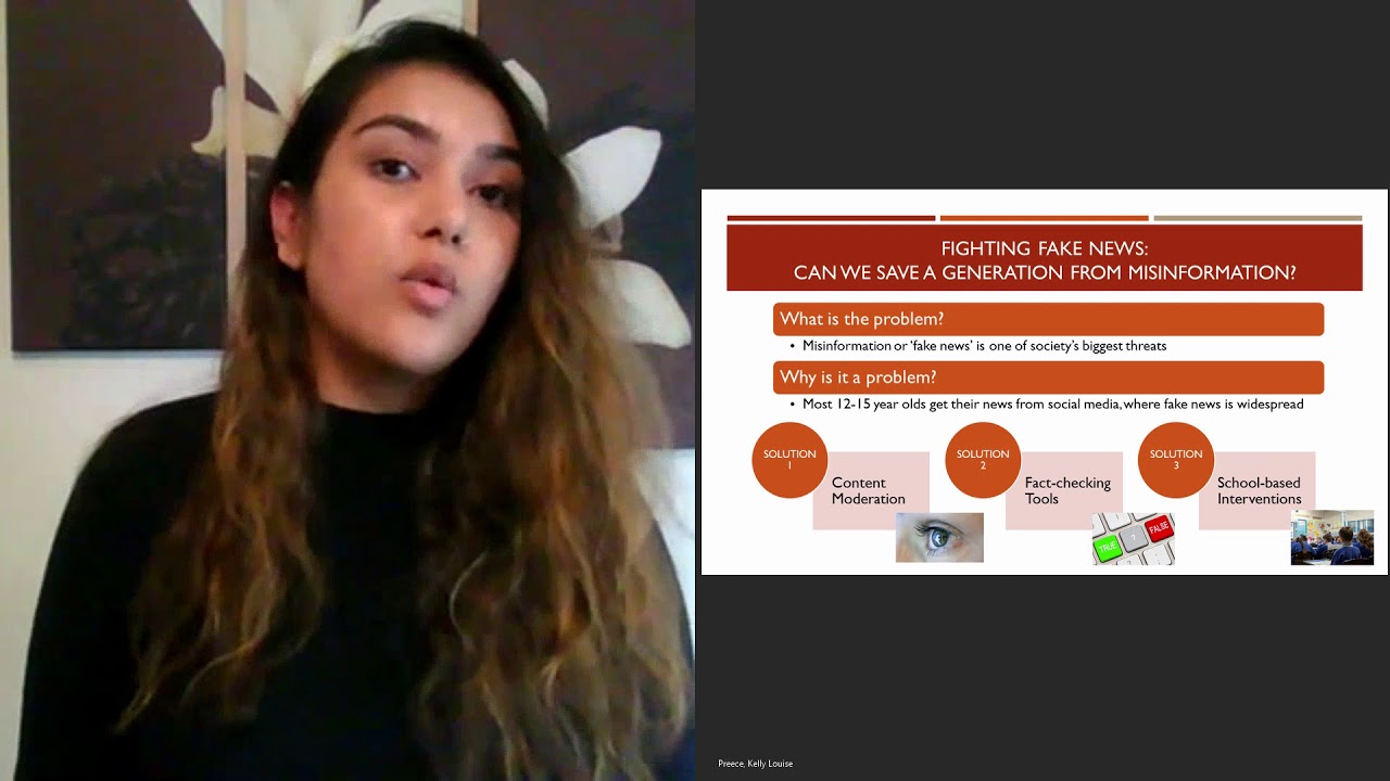 Aqsa Farooq Three Minute Thesis - Fighting Fake News: How to save a generation from misinformation
