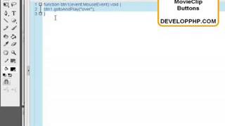 Animated Movie Clip Buttons in Flash CS3 ActionScript 3 - Flash Tutorials For Beginners